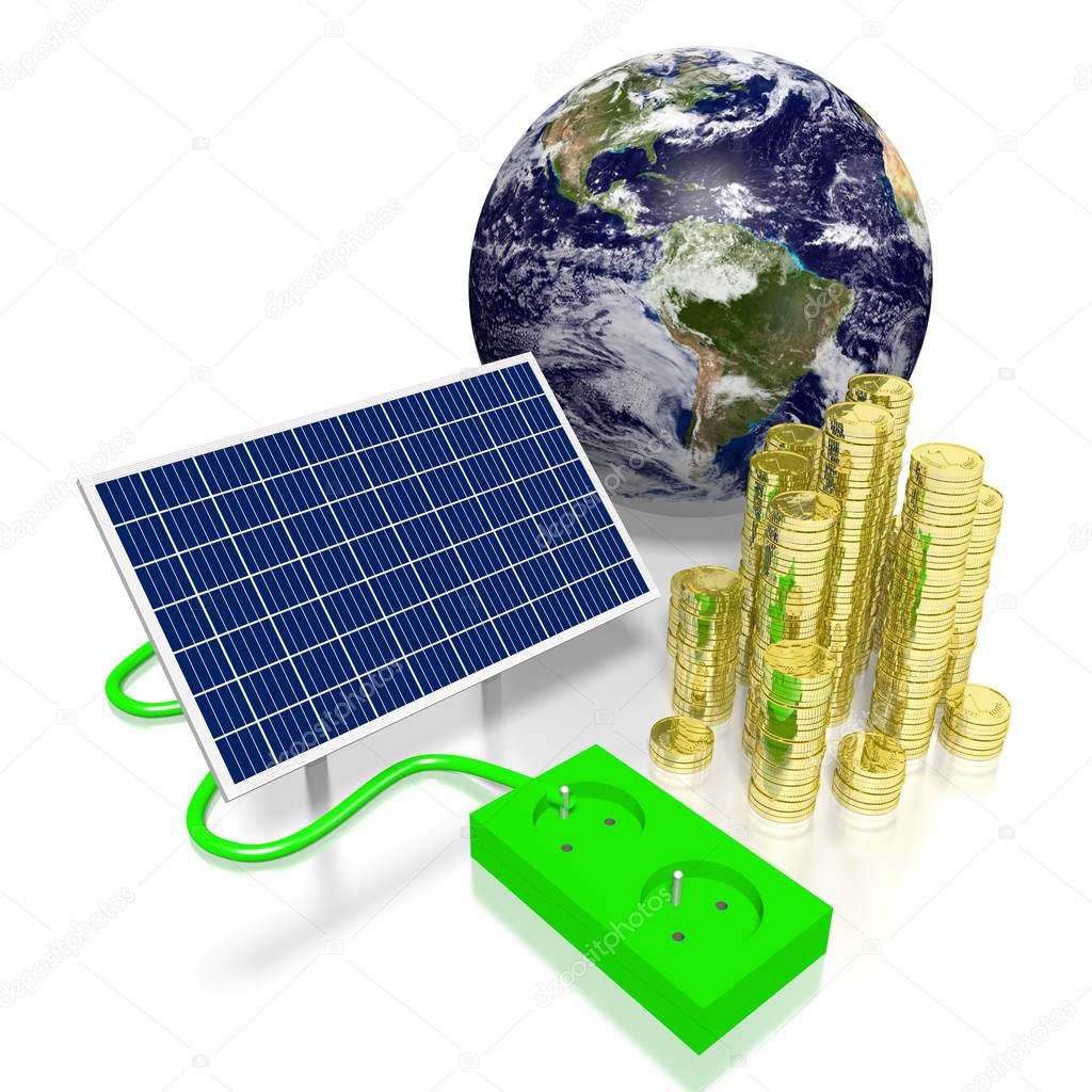 Earth, solar panels concept
