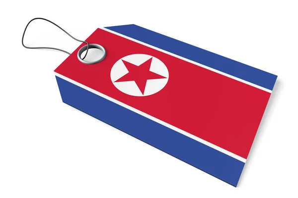 Etiqueta Preço Produto Feito Coréia Norte — Fotografia de Stock