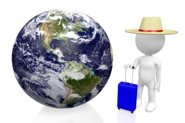 3D turist, seyahat kavramı