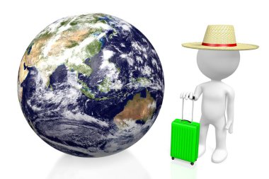 3D turist, seyahat kavramı