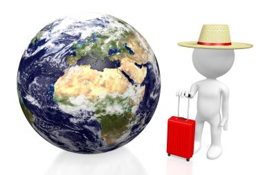 3D turist, seyahat kavramı