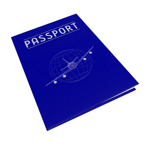 Passaporte Viagem Isolado Fundo Branco — Fotografia de Stock
