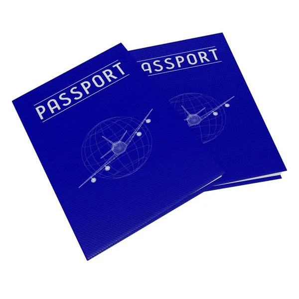 Ταξιδιωτικό Διαβατήρια Λευκό Φόντο — Φωτογραφία Αρχείου