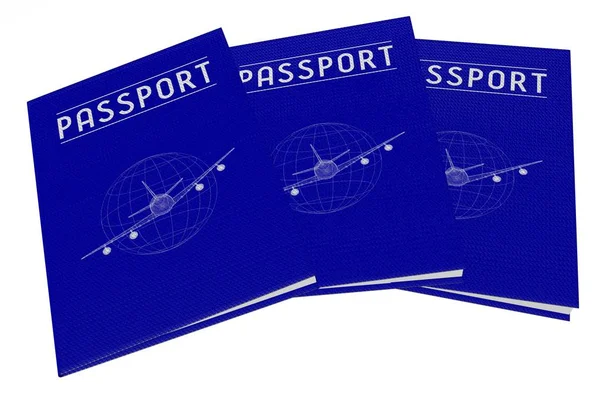 Seyahat Pasaport Beyaz Arka Plan — Stok fotoğraf