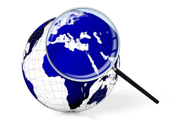 Earth Magnifying Glass — Stock Photo, Image