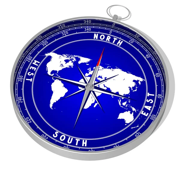 Kompas Mapa Světa — Stock fotografie
