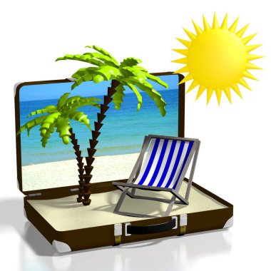 3D tatil kavramı - illüstrasyon