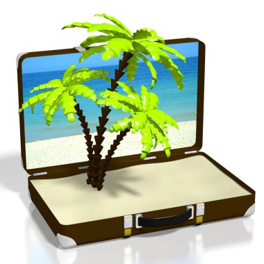 3D tatil kavramı - illüstrasyon
