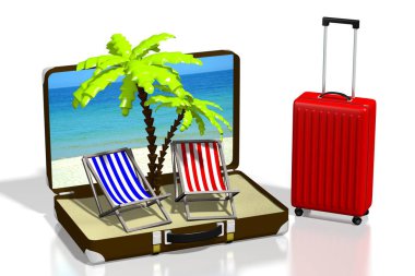 3D tatil kavramı - illüstrasyon
