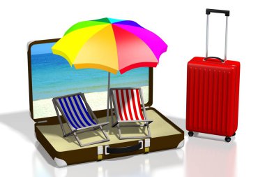 3D tatil kavramı - illüstrasyon