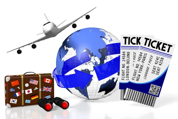 Flugzeug Reisen Tourismus — Stockfoto