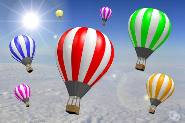 Heißluftballons Reisekonzept — Stockfoto