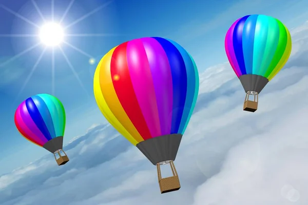 Sıcak Hava Balonu Seyahat Kavramı — Stok fotoğraf
