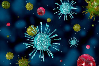 3D virüs şekil - dissease kavramı