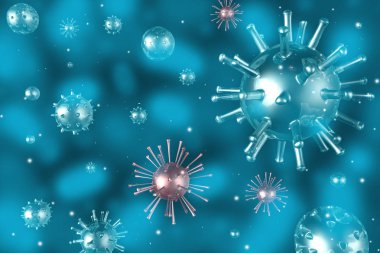 3D virus illustration - dissease concept