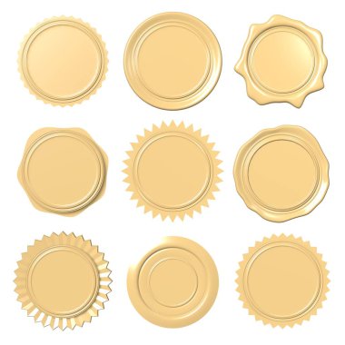 3D balmumu mühürler illüstrasyon - ayarla