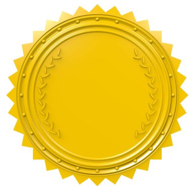 3D rozet / amblem illüstrasyon, beyaz arka plan