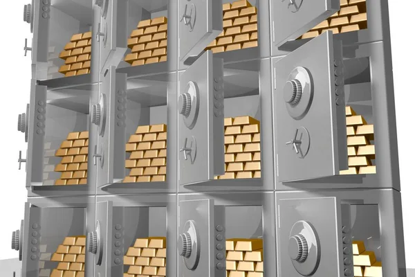 Vaults Gold Bank Concept — Stock Photo, Image