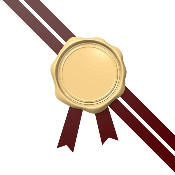 Wax Seal Ribbon Illustration — Stock Photo, Image