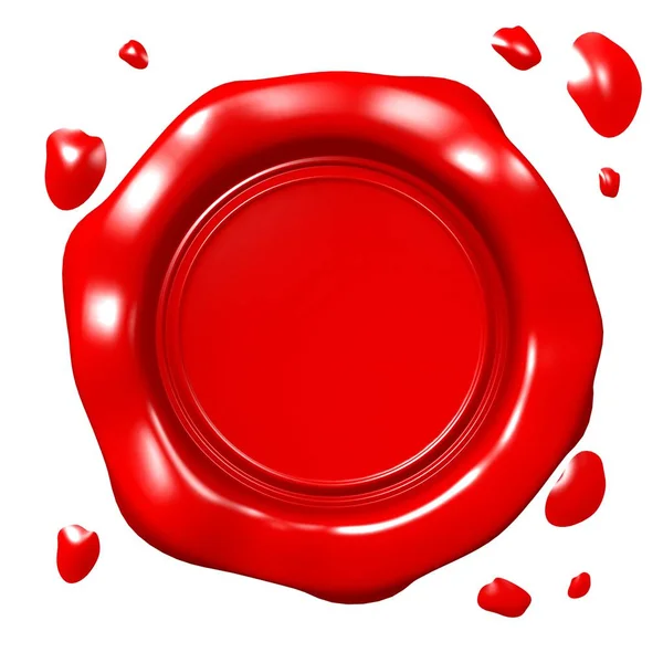 Sello Emblema Cera Roja —  Fotos de Stock