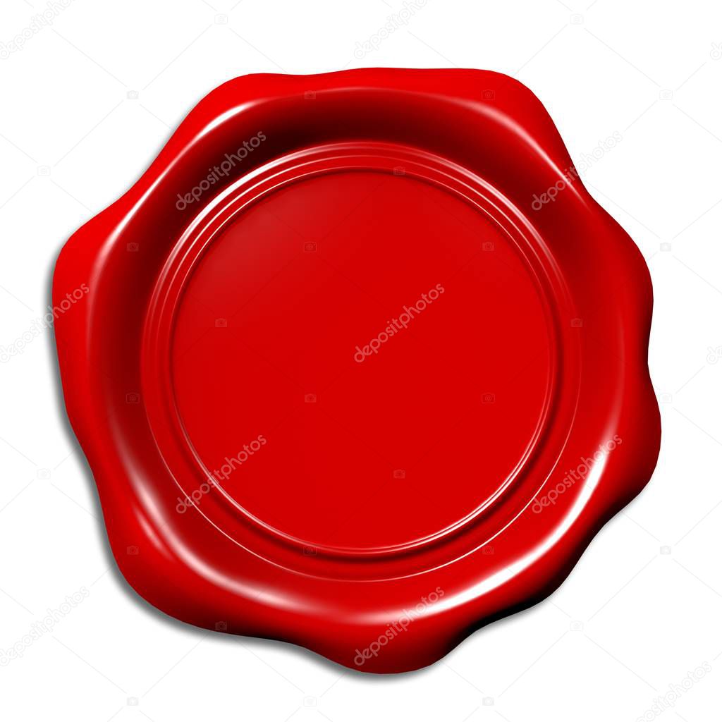 3D red wax seal/ emblem