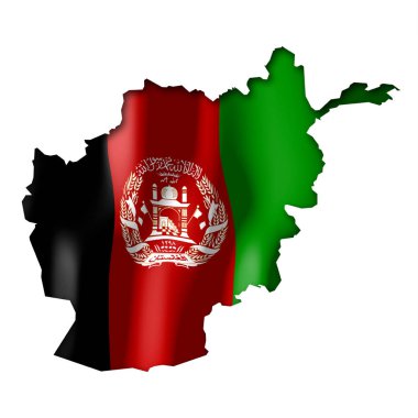 Afganistan - ülke sınır şekli ve ulusal bayrak