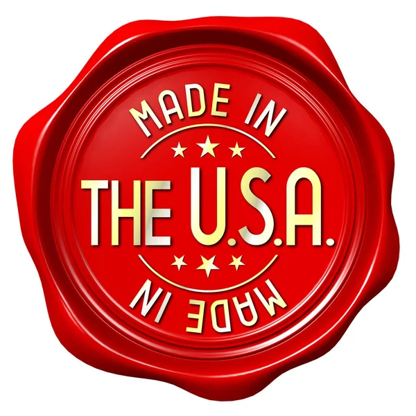 Red Wax Seal Made Usa — Stock Photo, Image