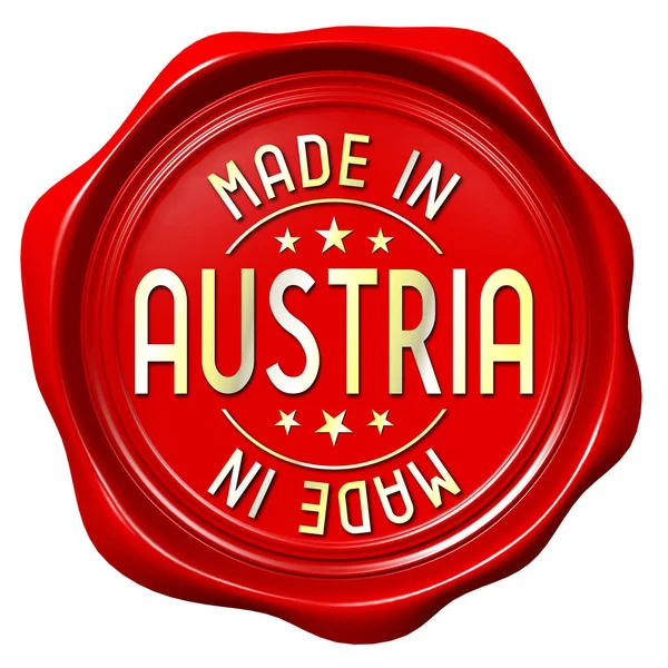 Rotes Wachssiegel Made Austria — Stockfoto