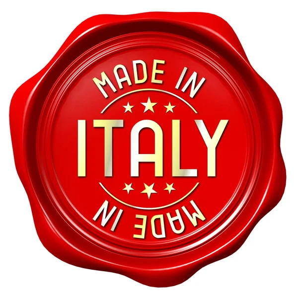 Sello Cera Roja Hecho Italia —  Fotos de Stock