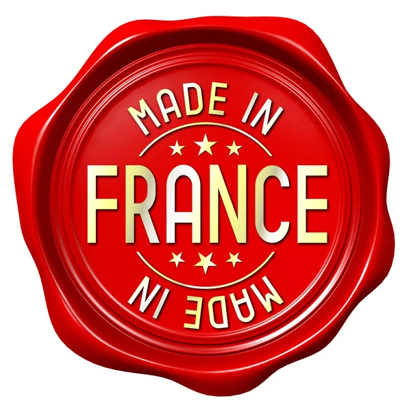 Červenou Voskovou Pečetí Vyrobené Francii — Stock fotografie