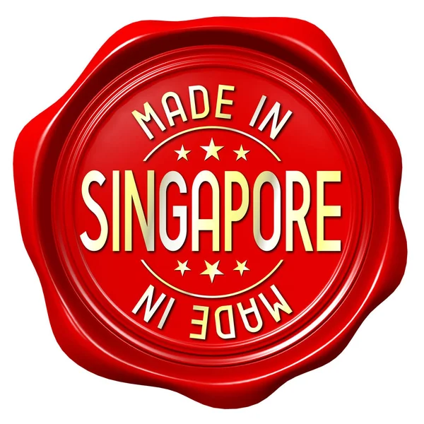 Rode Lakzegel Gemaakt Singapore — Stockfoto