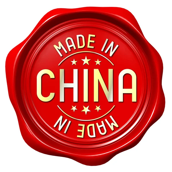Печать Красного Воска Сделано Китае — стоковое фото