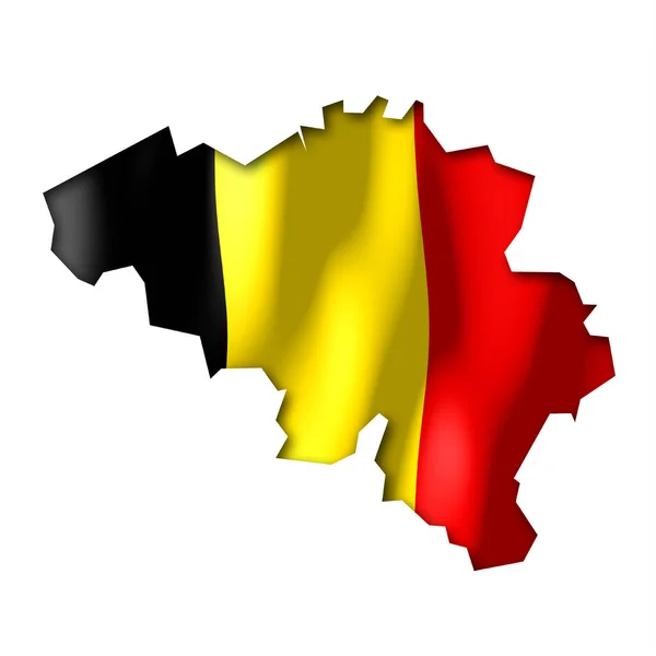 Βέλγιο Σχήμα Στα Σύνορα Της Χώρας Και Την Εθνική Σημαία — Φωτογραφία Αρχείου