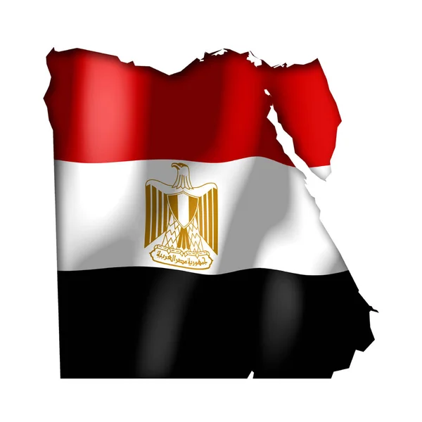 Mısır Ülke Sınır Şekli Ulusal Bayrak — Stok fotoğraf