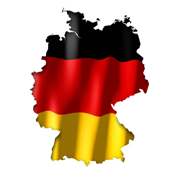 Tyskland Land Gränsen Form Och Flagga — Stockfoto
