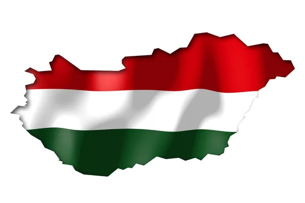 Magyar Ország Határ Menti Alakja Nemzeti Zászló — Stock Fotó