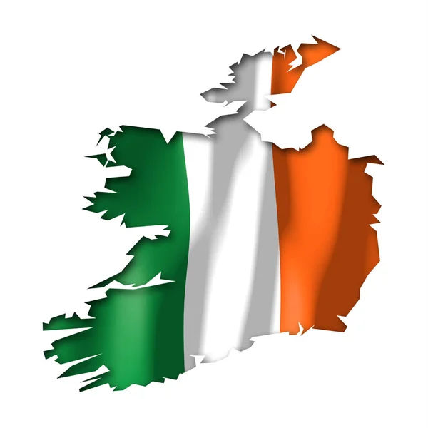 Ирландия Форма Границы Страны Национальный Флаг — стоковое фото