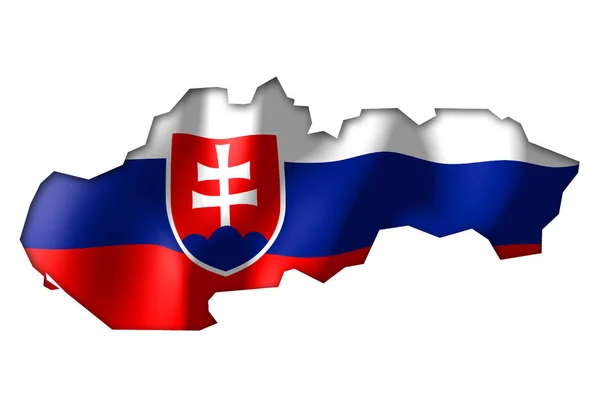 Slovakia Country Border Shape National Flag — Stock Photo, Image