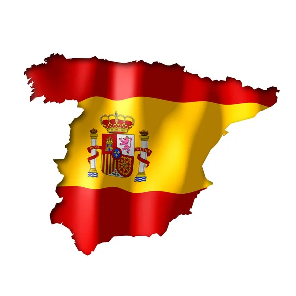 Испания Форма Границы Страны Национальный Флаг — стоковое фото