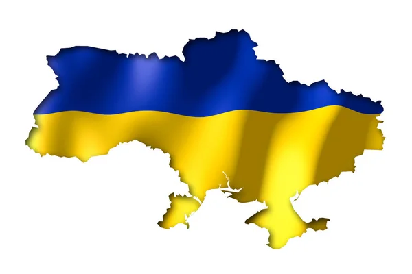 Ukraine Forme Frontière Pays Drapeau National — Photo