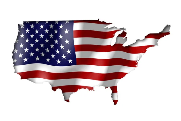 Usa United States America Country Border Shape National Flag — Stock Photo, Image