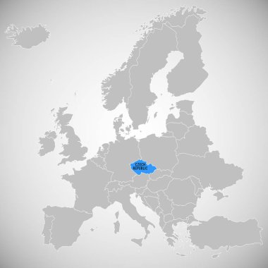Çek Cumhuriyeti - ülke haritası - illüstrasyon