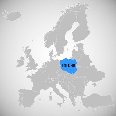 Polonya - ülke haritası - illüstrasyon