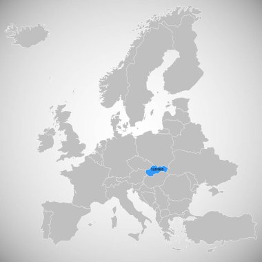 Slovakya - ülke haritası - illüstrasyon