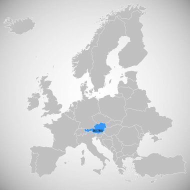 Avusturya - ülke haritası - illüstrasyon