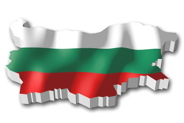 Bandera Forma Frontera Del País Bulgaria —  Fotos de Stock