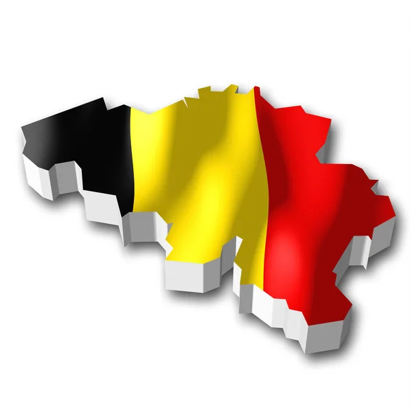 Σημαία Και Χώρα Στα Σύνορα Σχήμα Βέλγιο — Φωτογραφία Αρχείου