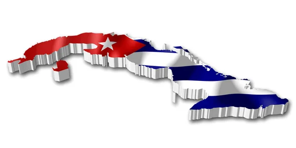 Flagga Och Land Gränsar Form Kuba — Stockfoto