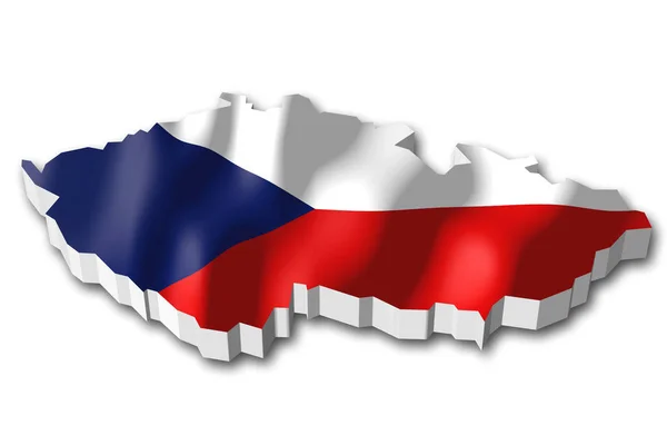Bandeira Forma Fronteira País República Checa — Fotografia de Stock