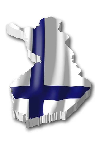 Flagga Och Land Gränsar Form Finland — Stockfoto